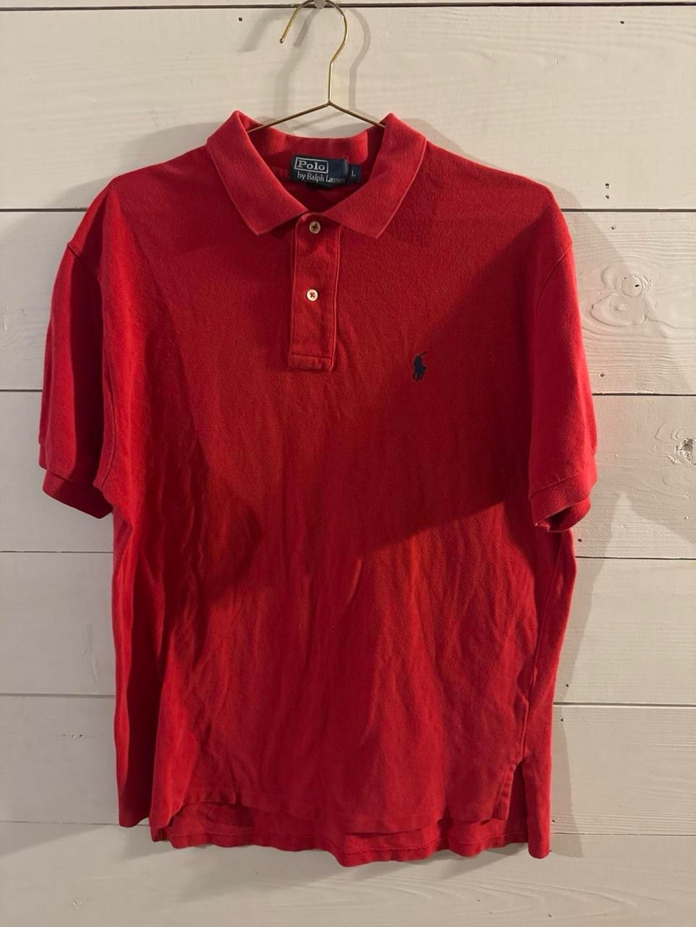 Ralph Lauren Red Polo Shirt with Navy Pony Embroidery